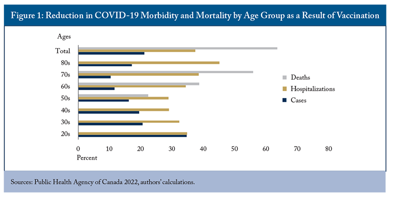 Figure 1: Reduction in COVID-19 Morbidity and Mortality by Age Group as a Result of Vaccination