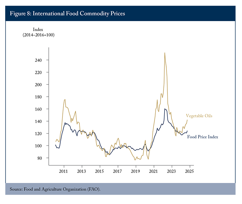 Figure 8 (Line Graph): International Food and Commodity Prices