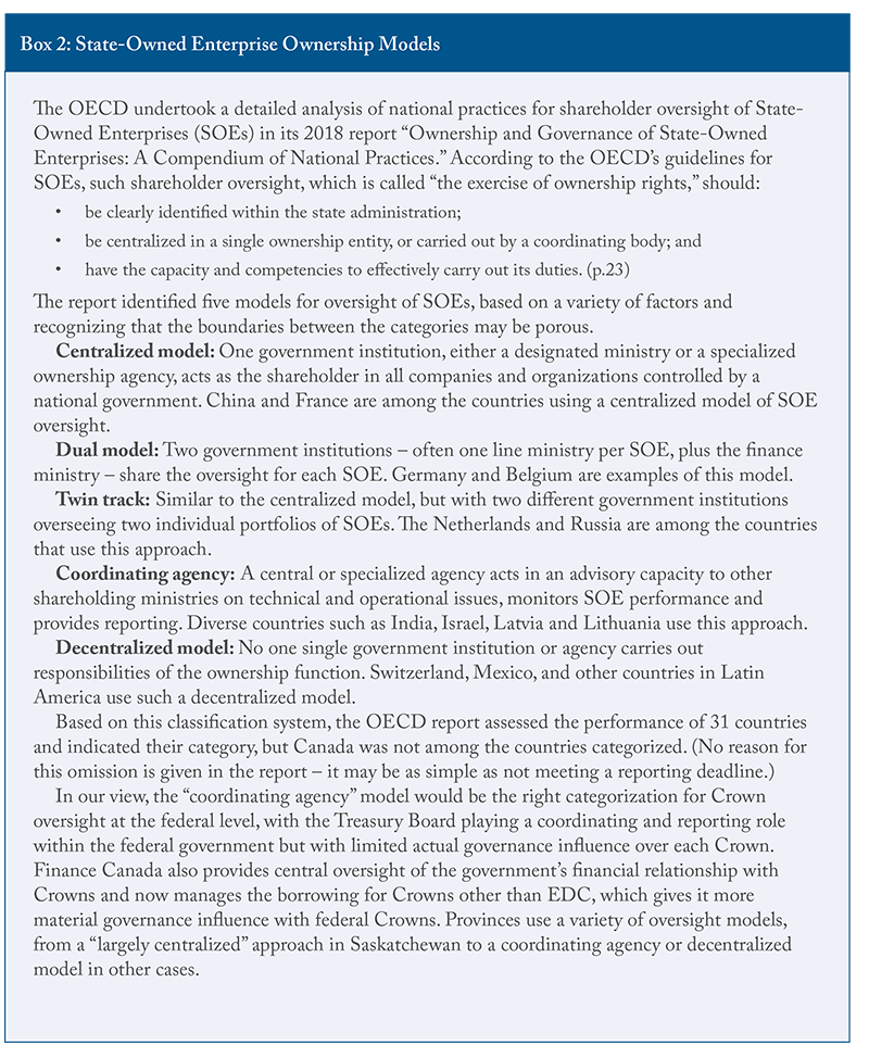 Box 2: State-Owned Enterprise Ownership Models