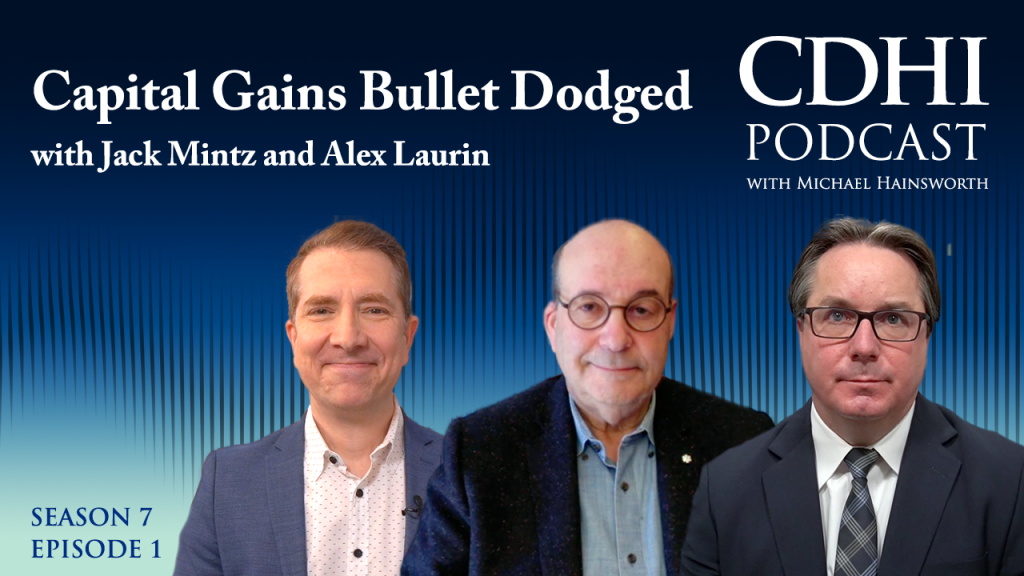 Three men smiling. Text next to them says "Capital Gains Bullet Dodged"