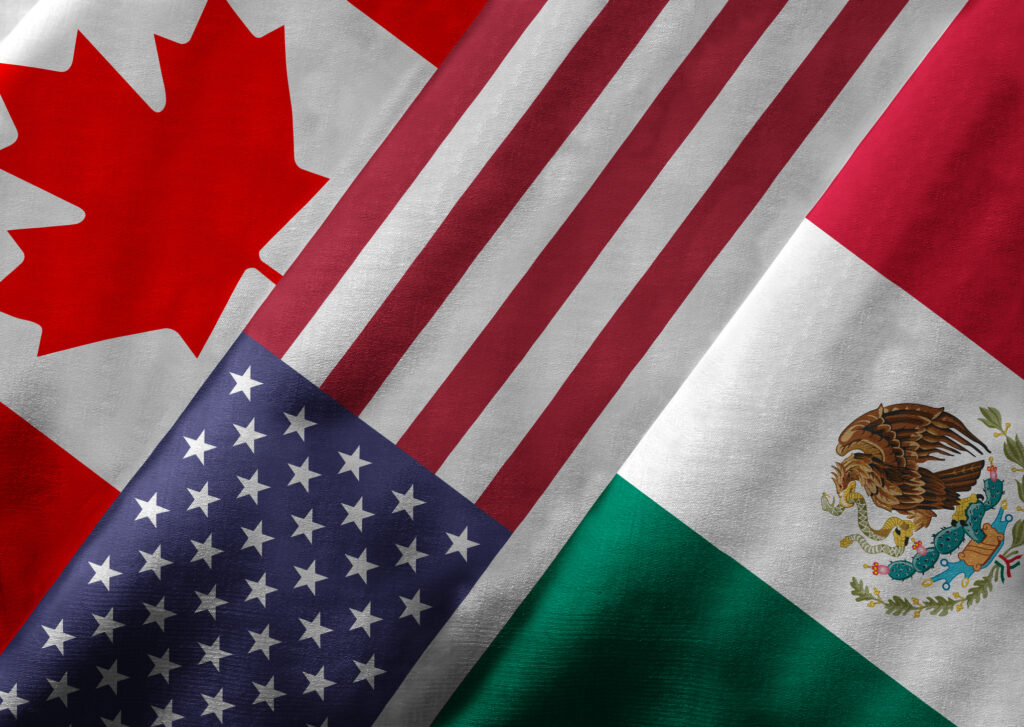 Canada United States Mexico Flags